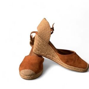 Women's size 7 H&M boho Cottagecore feminine espadrille Sandals toffee color
